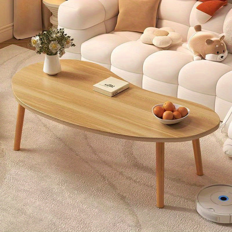 Modern Style Small Coffee Table, Minimalist Solid Wood Design, Durable Wooden Structure, Moon Arc-shaped End Table\u002Fsofa Side Table\u002Fliving Room Table, For Living Room, Dining Room, Gifts And Outdoor Space.