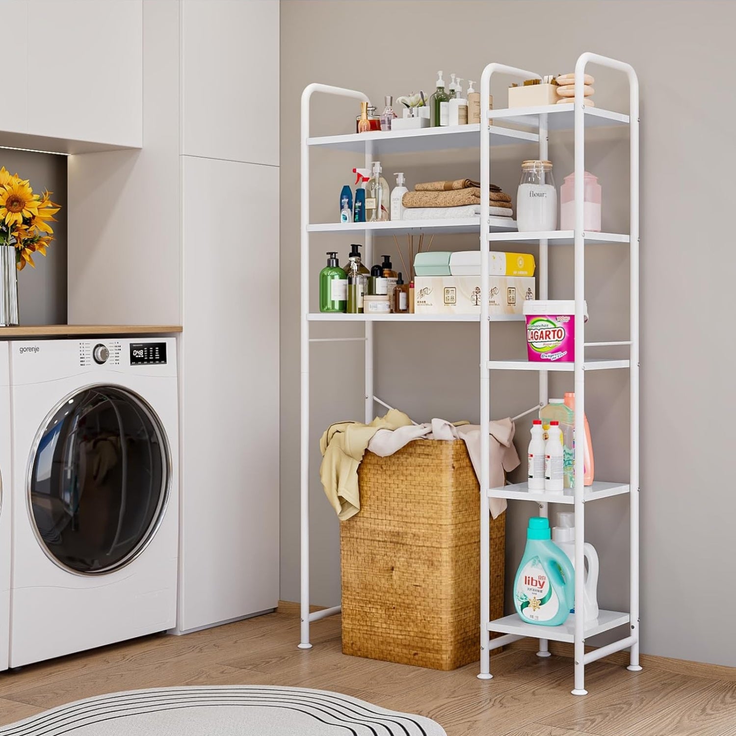 Over The Toilet Storage Bathroom Organizer Shelf Freestanding Space Saver with Toilet Multifunctional Rack