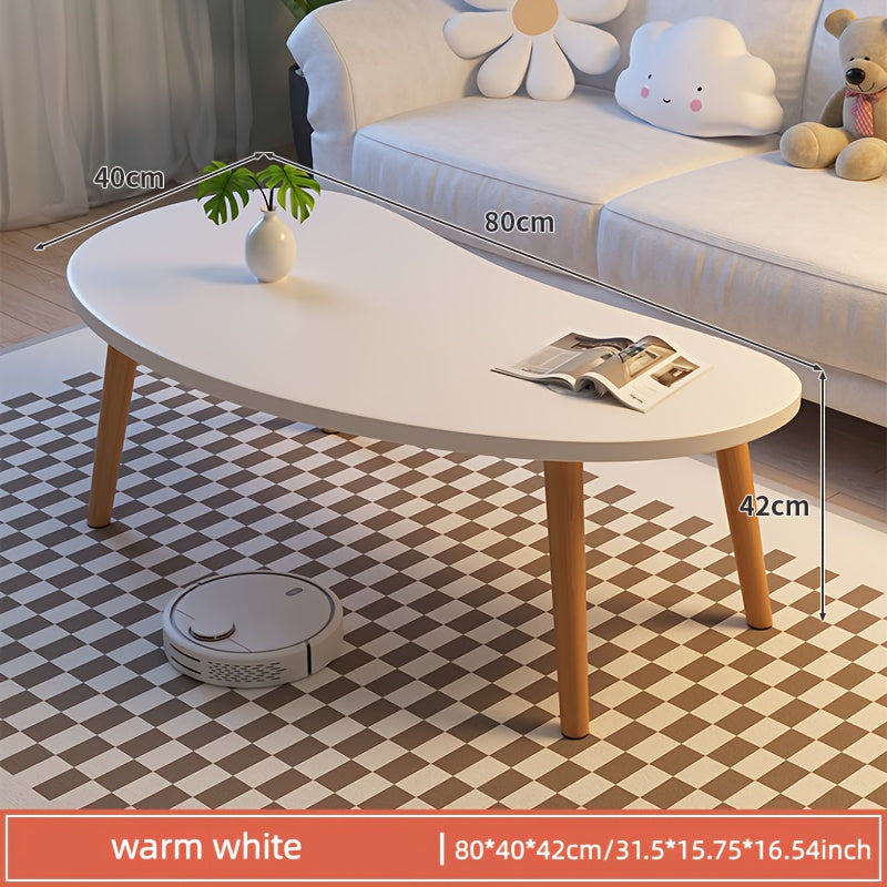 Modern Style Small Coffee Table, Minimalist Solid Wood Design, Durable Wooden Structure, Moon Arc-shaped End Table\u002Fsofa Side Table\u002Fliving Room Table, For Living Room, Dining Room, Gifts And Outdoor Space.