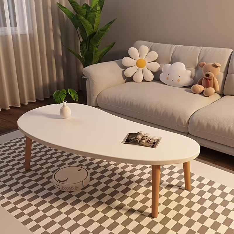 Modern Style Small Coffee Table, Minimalist Solid Wood Design, Durable Wooden Structure, Moon Arc-shaped End Table\u002Fsofa Side Table\u002Fliving Room Table, For Living Room, Dining Room, Gifts And Outdoor Space.