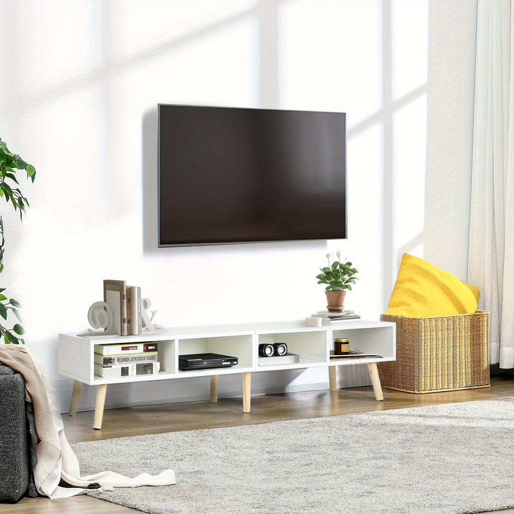 59-Inch Television Stand Suitable for 30 to 65-Inch Tvs Featuring an Open Shelf
