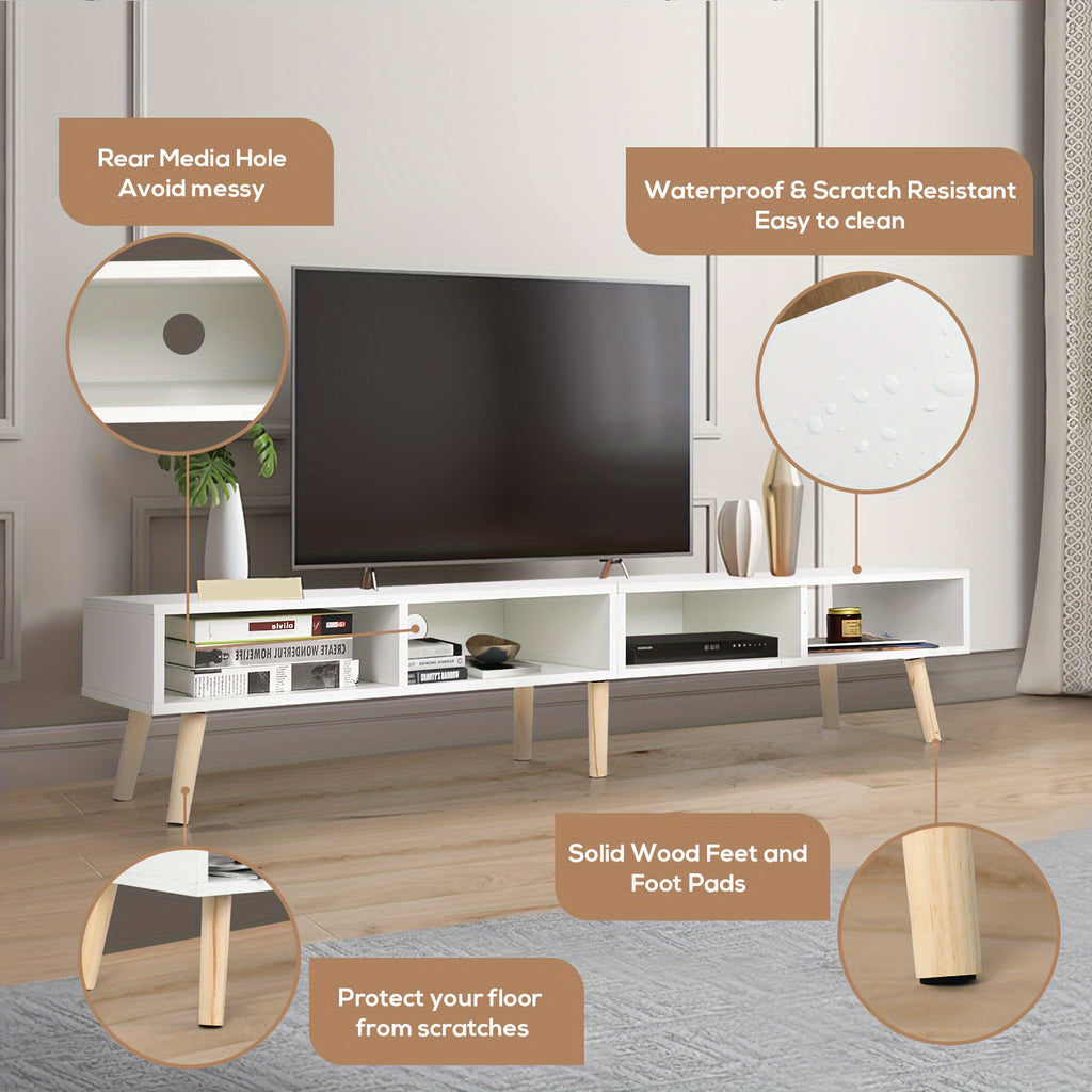 59-Inch Television Stand Suitable for 30 to 65-Inch Tvs Featuring an Open Shelf