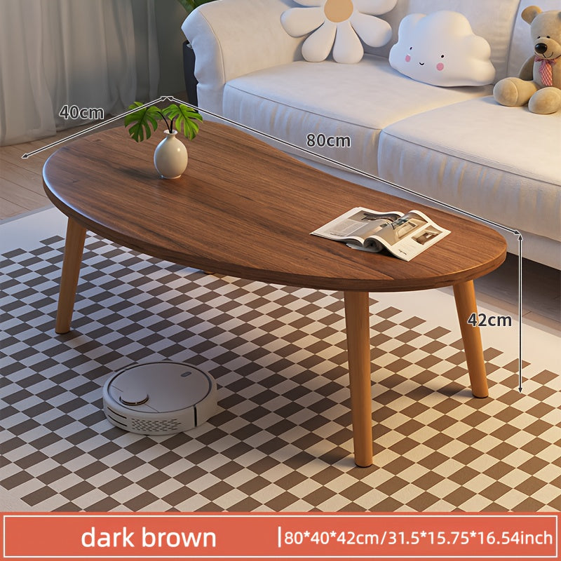 Modern Style Small Coffee Table, Minimalist Solid Wood Design, Durable Wooden Structure, Moon Arc-shaped End Table\u002Fsofa Side Table\u002Fliving Room Table, For Living Room, Dining Room, Gifts And Outdoor Space.