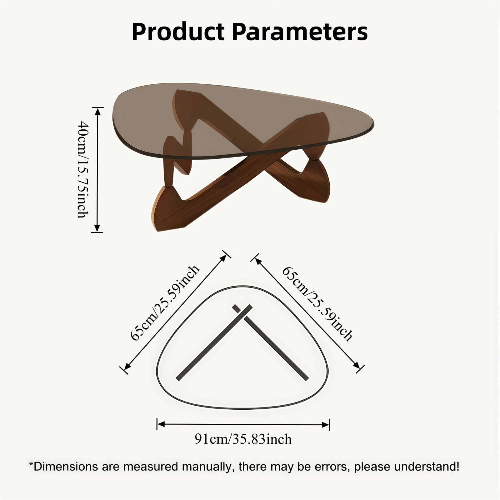 Contemporary Walnut Coffee Table for Living Spaces, Compact And Chic, Ideal for Bedrooms, Living Rooms, Reception Areas, And Offices (Medium Size)