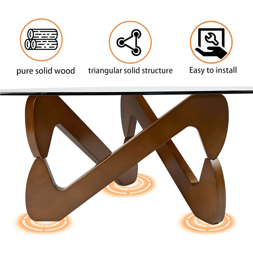 Contemporary Walnut Coffee Table for Living Spaces, Compact And Chic, Ideal for Bedrooms, Living Rooms, Reception Areas, And Offices (Medium Size)