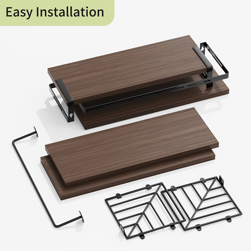 3+1 Tier Wall Mounted Bathroom Shelves Over Toilet, Farmhouse Shelf Toilet Paper Storage, Wood Floating Shelves for Room Decor, Wall Dresser, Heavy Duty Shelves, Bathroom Storage And Accessories, Bedroom, Living Room, for Halloween And Christmas