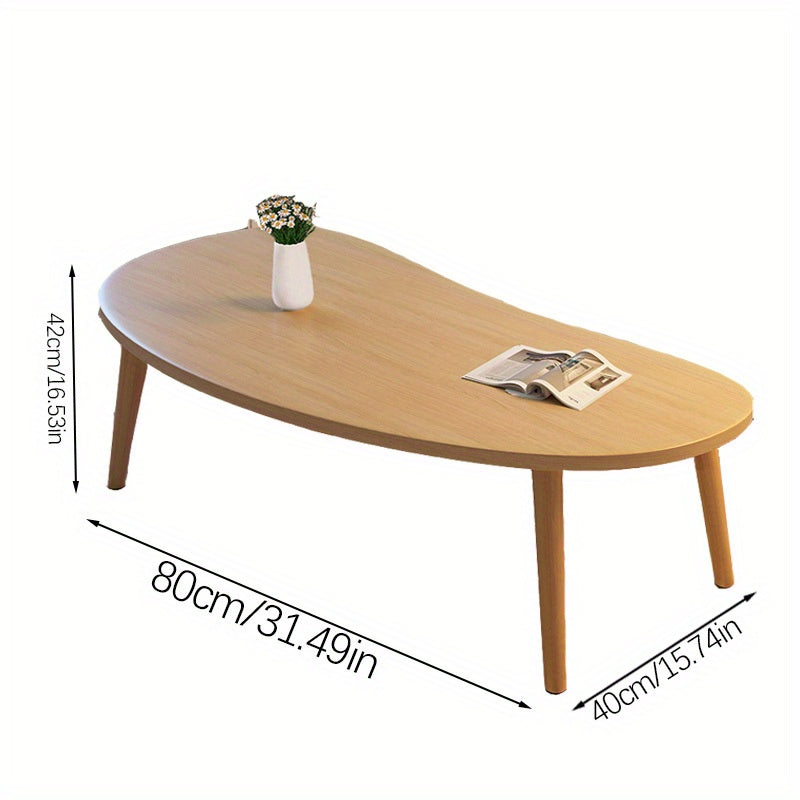 Modern Style Small Coffee Table, Minimalist Solid Wood Design, Durable Wooden Structure, Moon Arc-shaped End Table\u002Fsofa Side Table\u002Fliving Room Table, For Living Room, Dining Room, Gifts And Outdoor Space.