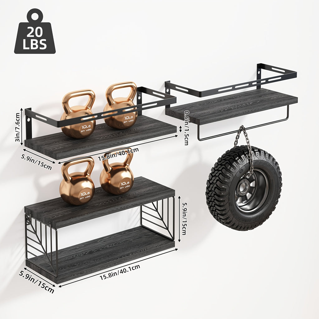 3+1 Tier Wall Mounted Bathroom Shelves Over Toilet, Farmhouse Shelf Toilet Paper Storage, Wood Floating Shelves for Room Decor, Wall Dresser, Heavy Duty Shelves, Bathroom Storage And Accessories, Bedroom, Living Room, for Halloween And Christmas