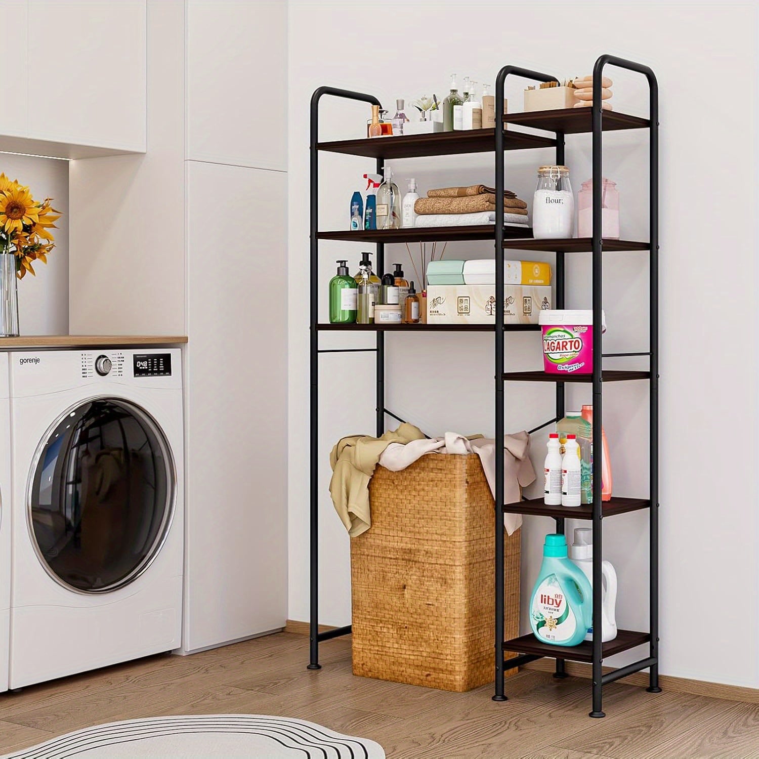 Over The Toilet Storage Bathroom Organizer Shelf Freestanding Space Saver with Toilet Multifunctional Rack