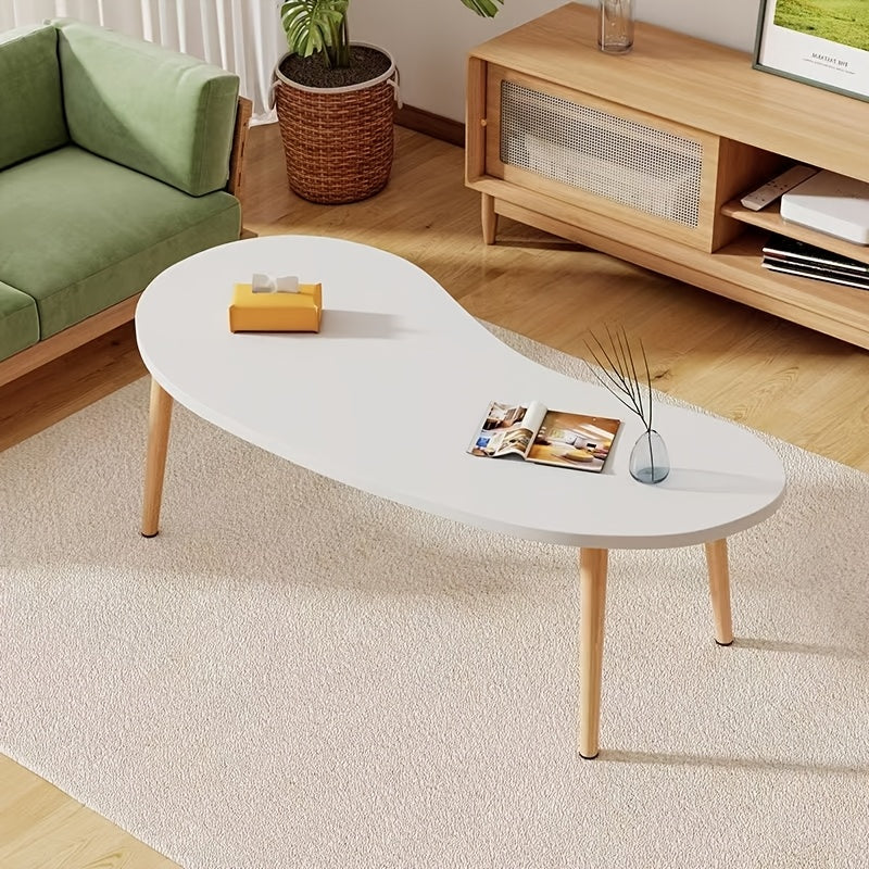 Modern Style Small Coffee Table, Minimalist Solid Wood Design, Durable Wooden Structure, Moon Arc-shaped End Table\u002Fsofa Side Table\u002Fliving Room Table, For Living Room, Dining Room, Gifts And Outdoor Space.