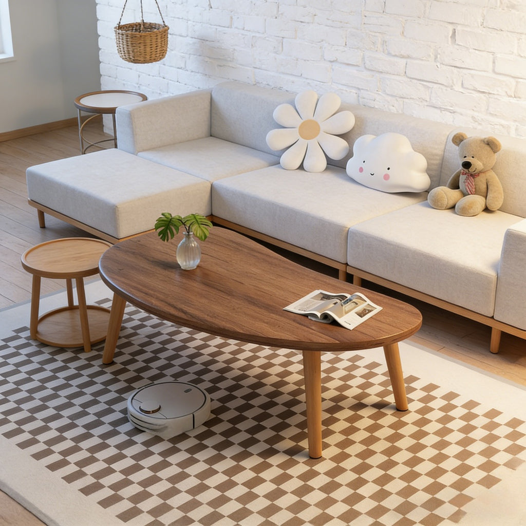 Modern Minimalist Solid Wood Coffee Table | Natural Wood Grain, Versatile Decor for Living Room Small Apartments, Space-Saving Design, Perfect Gift